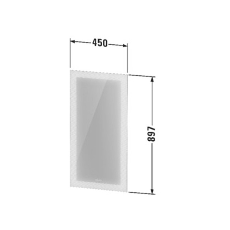 Duravit Starck 1 Зеркало с LED-подсветкой, 1 сенсорный выключатель справа внизу 33Вт 897x450x45мм